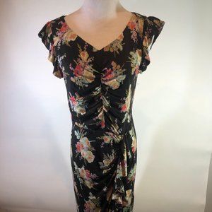 Rebecca Taylor Bouquet Floral Jersey Dress L New